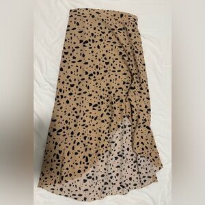 SHEIN Asymmetrical Tan and Black Skirt